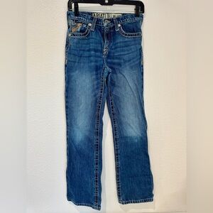Ariat Jeans Girls Size 14 Blue B4 Relaxed Bootcut Adjustable Waist Western Denim